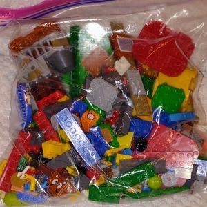 100 + Pieces Small Lego Blocks Multicolored Snap Together Plastic